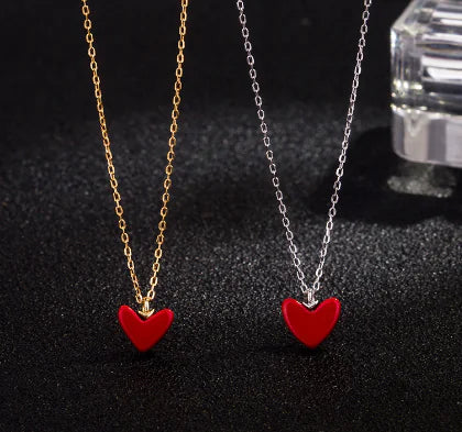 Korean S925 Silver Minimalist Heart Cross Necklace