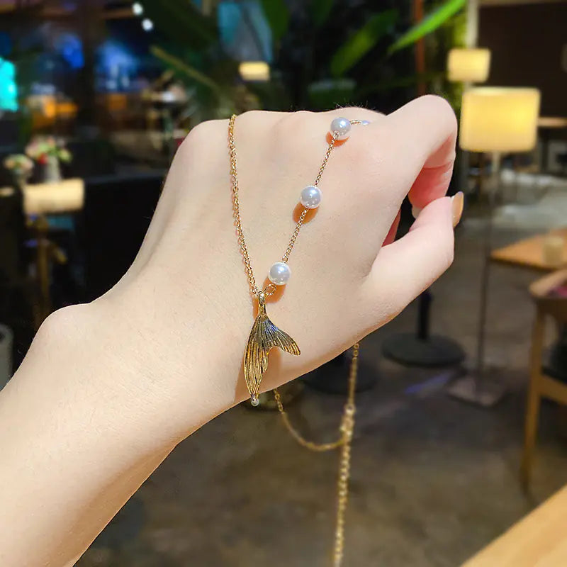 Minimalist Titanium Steel Pearl Heart Pendant Necklace