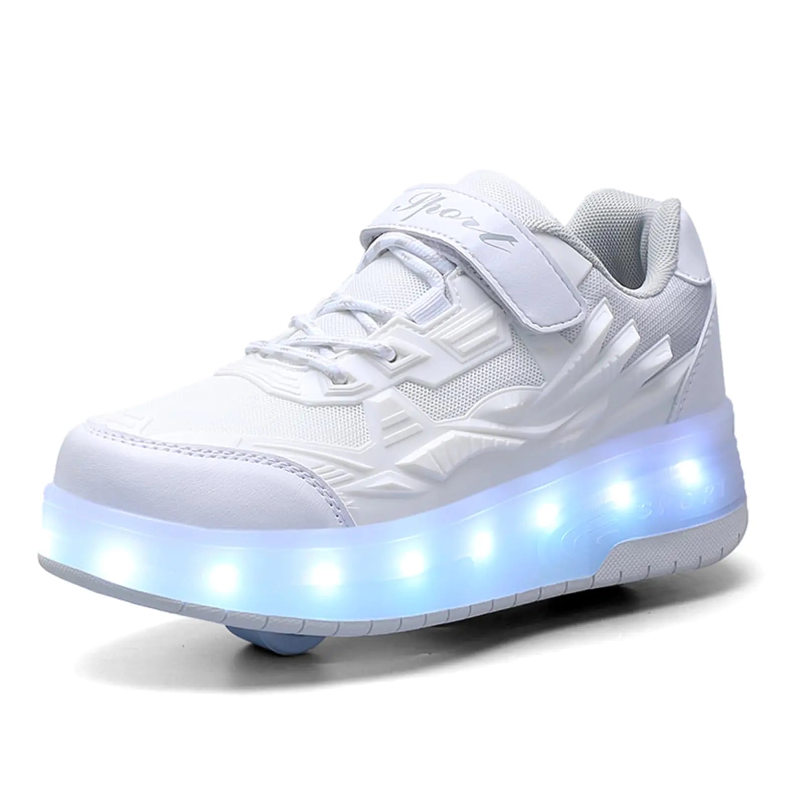 YUNICUS Roller Shoes Girls Boys Wheel Shoes Kids Roller Skates Shoes LED Light Up Four Wheel Shoes for Kids for Children (S900Black32)