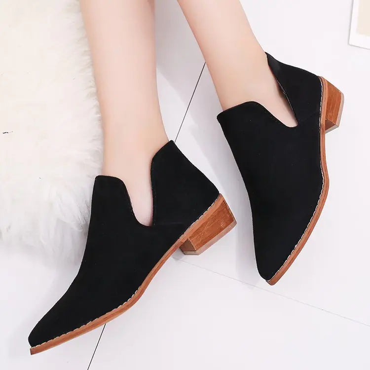 Martin Boots, Chunky Heeled Ankle Boots, Pointed Toe Boots