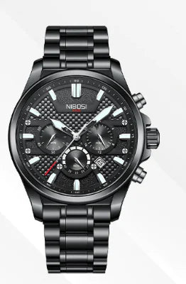 Multifunctional Waterproof Quartz Men's Watch with Three Eyes