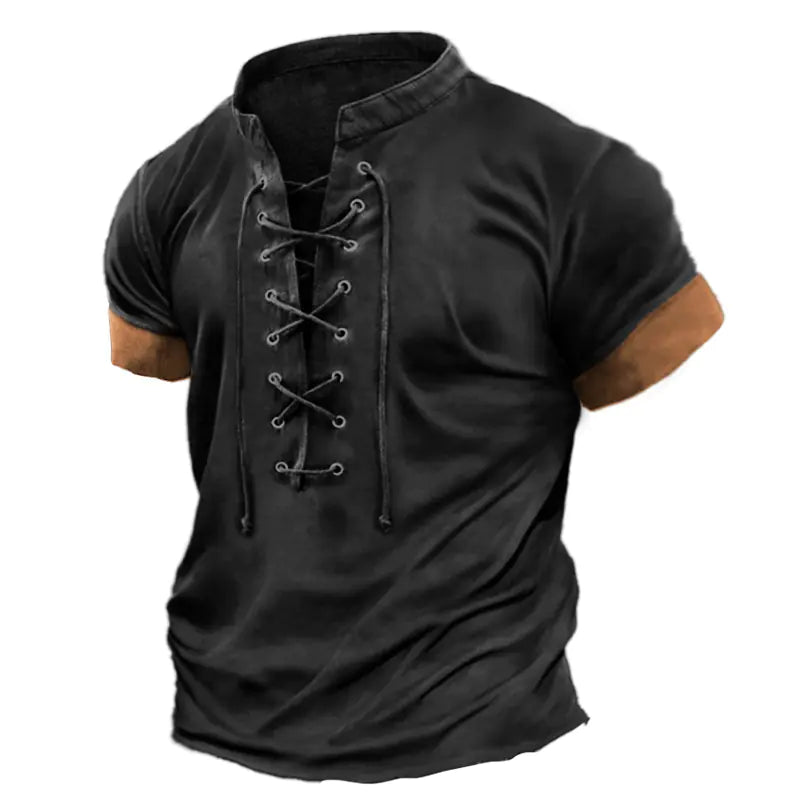 Men's Vintage Color-Block Short Sleeve T-Shirt