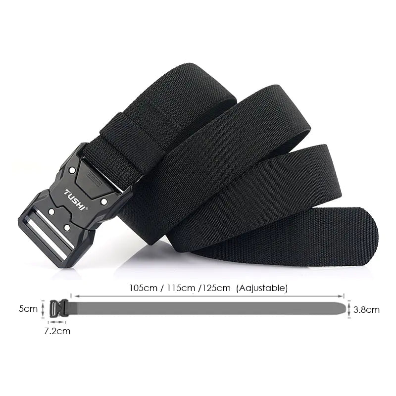 Unisex Tactical Belt with Quick Release Alloy Buckle