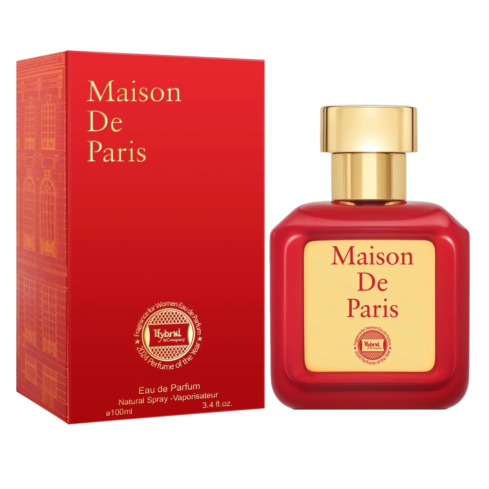 Hybrid & Company Women Maison De Paris Red Eau De Parfum Natural Spray Vaporisateur 3.4 Fl Oz