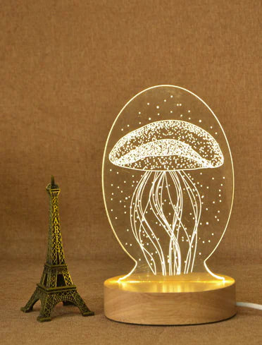 3D Acrylic Christmas Tree Table Lamp for Bedroom