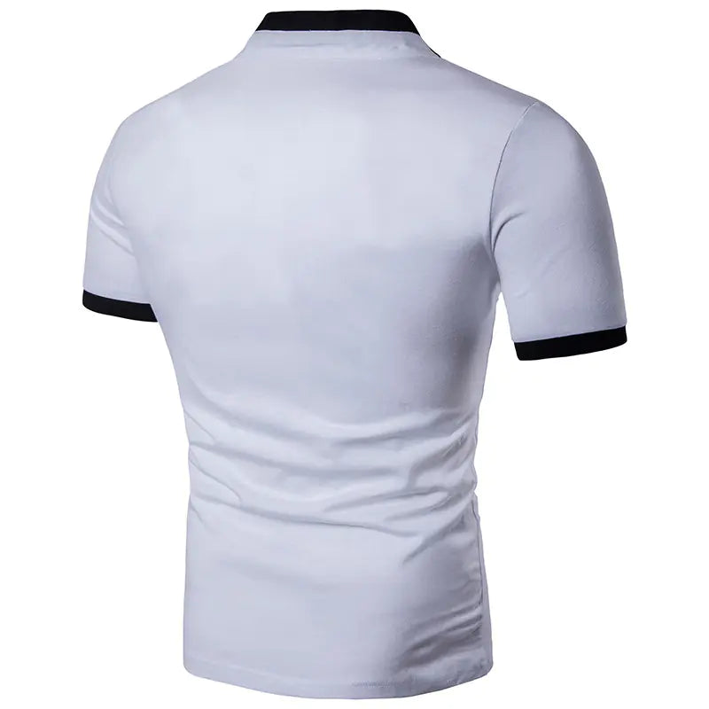 Men's Slim Fit Solid Color Short Sleeve Polo Shirt