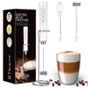 Rechargeable Milk Frother Handheld for Coffee Stirrers Electric Whisk with Wall Mounted Stand Drink Mixer Hand Frother Wand (MF02)