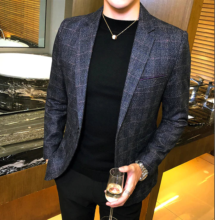 2019 Men's Slim Fit Casual Blazer in Korean Style