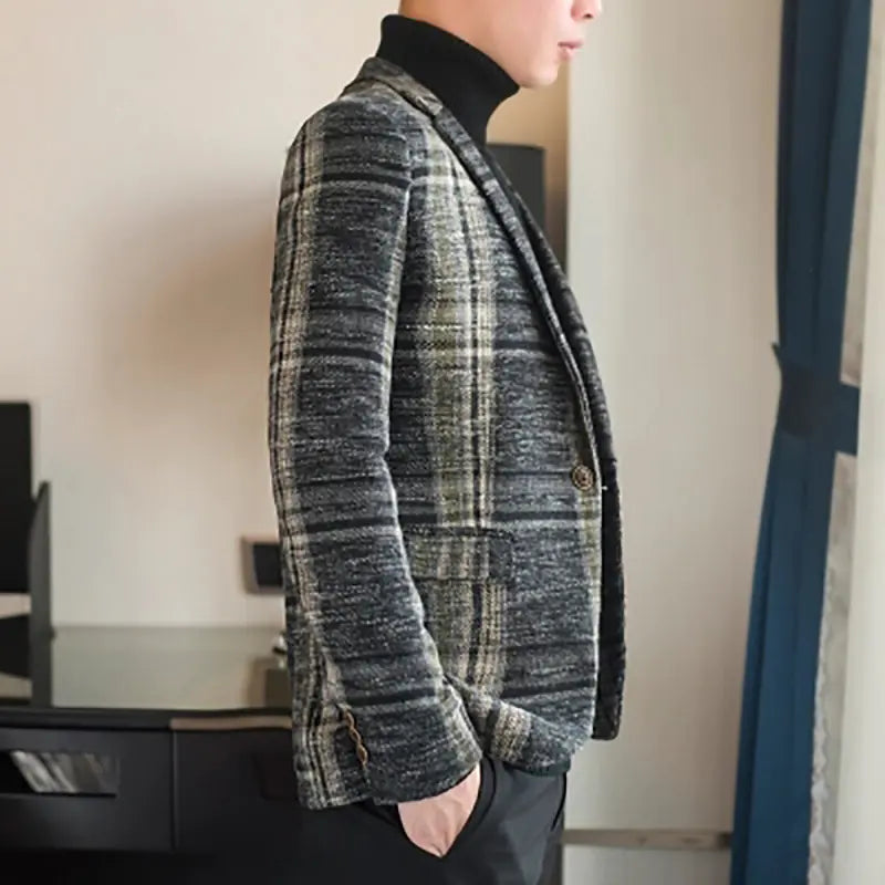 Men's Slim Fit Casual Blazer - Korean Style Jacket