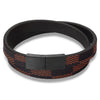 Men's Stainless Steel Leather Bracelet with Magnetic Clasp