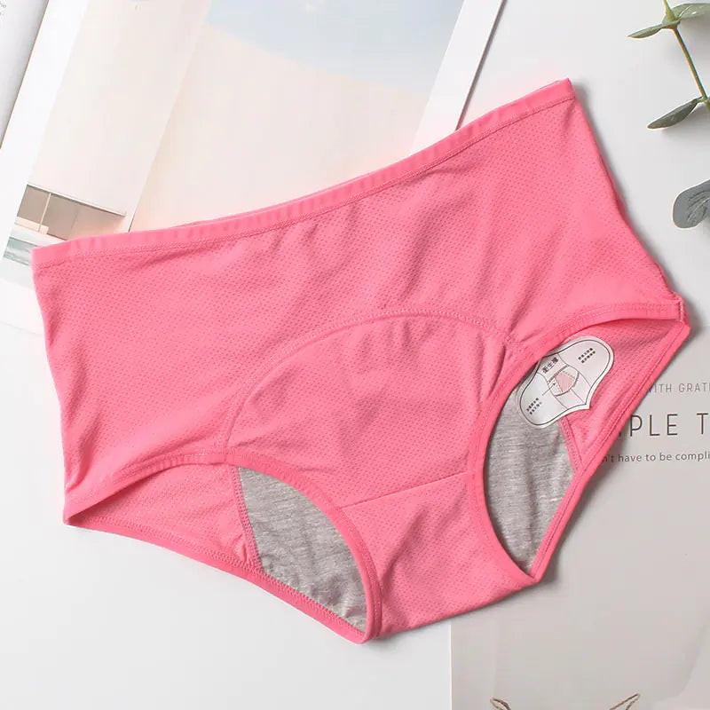 Plus Size Breathable High-Waist Period Panties for Women
