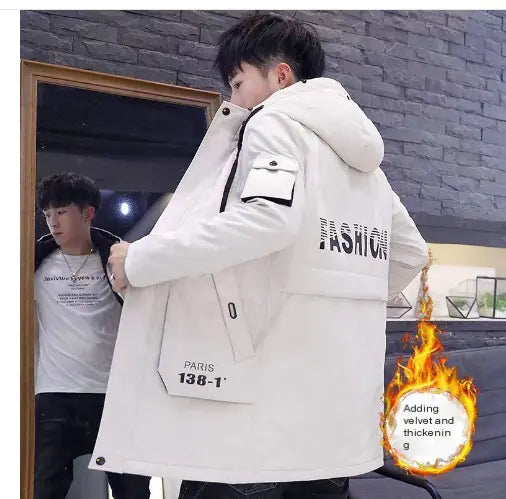 Men's Plus Size Waterproof Hooded Winter Parka Jacket