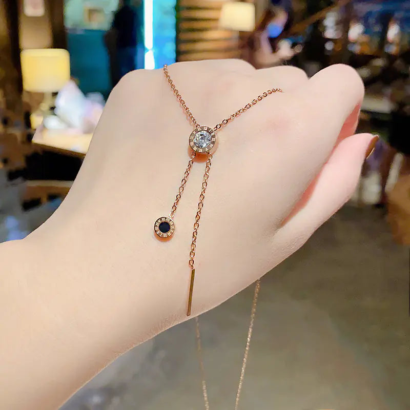 Minimalist Titanium Steel Pearl Heart Pendant Necklace