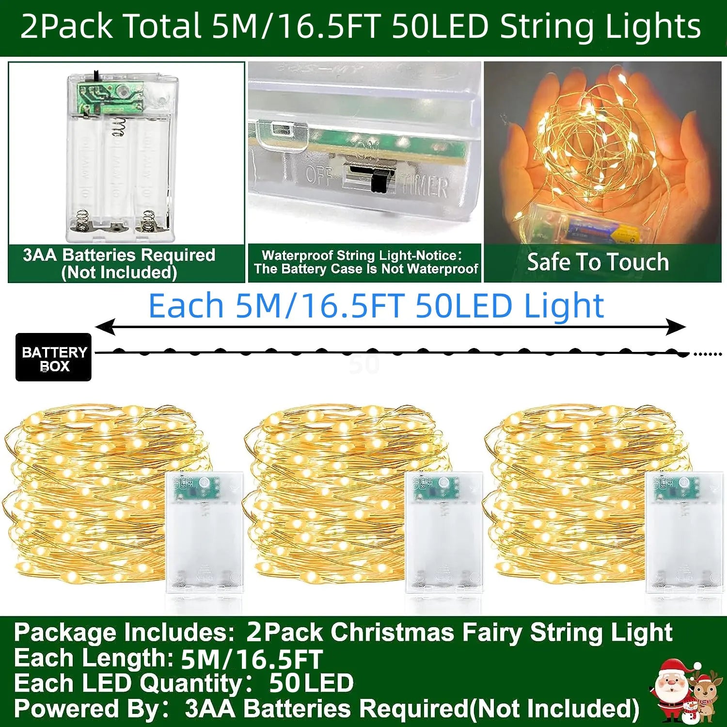 Sokka Copper Wire String Lights with Remote Control