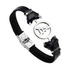Stainless Steel Bracelet with Magnetic Leather Clasp