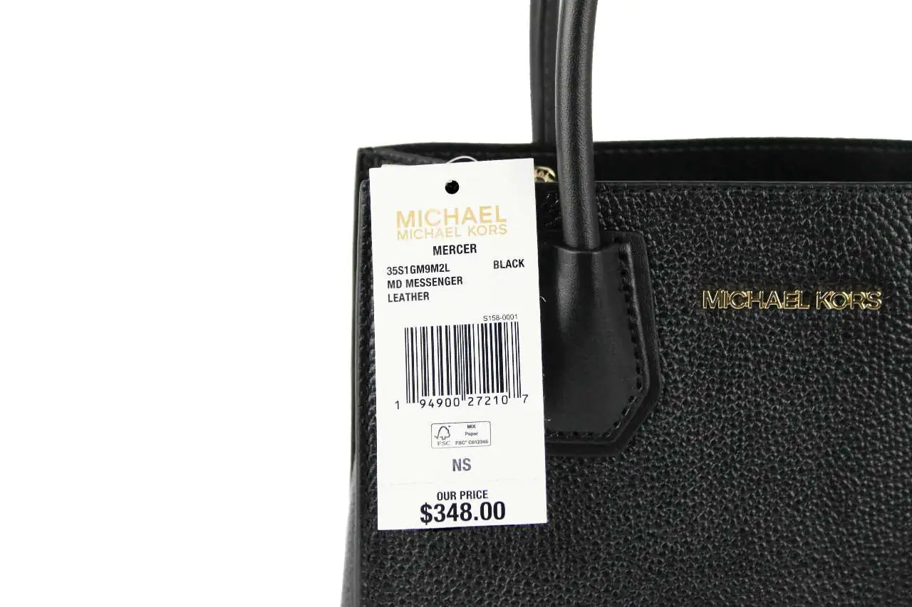 Michael Kors Mercer Medium Black Convertible Messenger Crossbody Bag