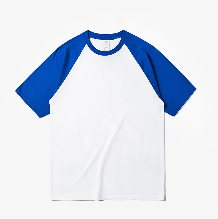 Color Block Short Sleeve T-Shirt with Round Neck