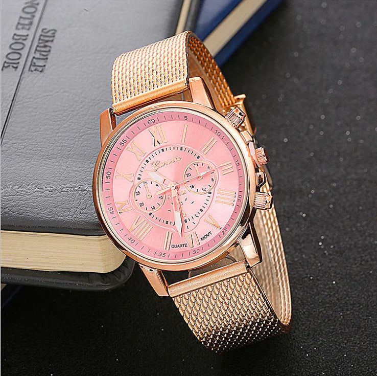 Multicolor PVC Bracelet Quartz Watch with Roman Numerals