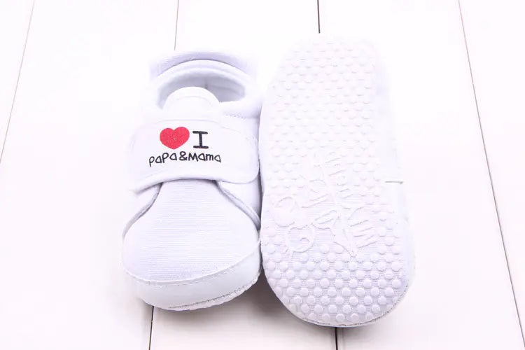 Baby Shoes with Heart Stickers - Toddler Walking Shoes