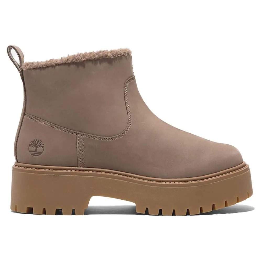 Timberland Womens Stone Street Mid Warm Lined Fashion Boot Taupe Nubuck 10 Wide
