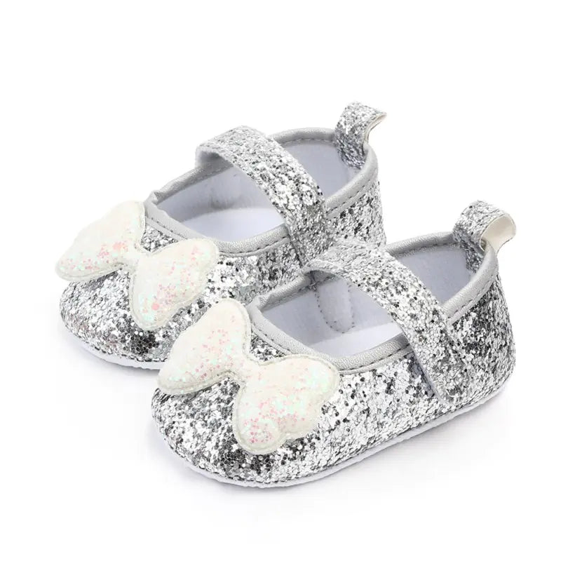 Shiny Baby Princess Shoes with Soft Non-Slip Sole