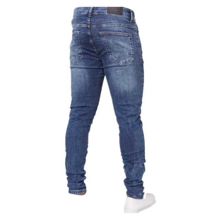 Men's Distressed Slim Fit Stretch Jeans (Casual)