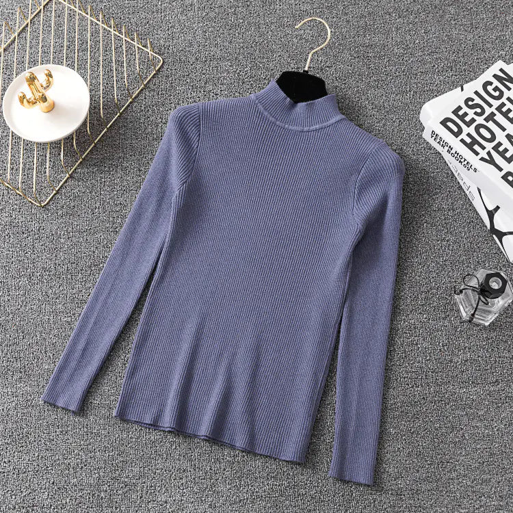 Women's Turtleneck Sweater - Long Sleeve Knit Top