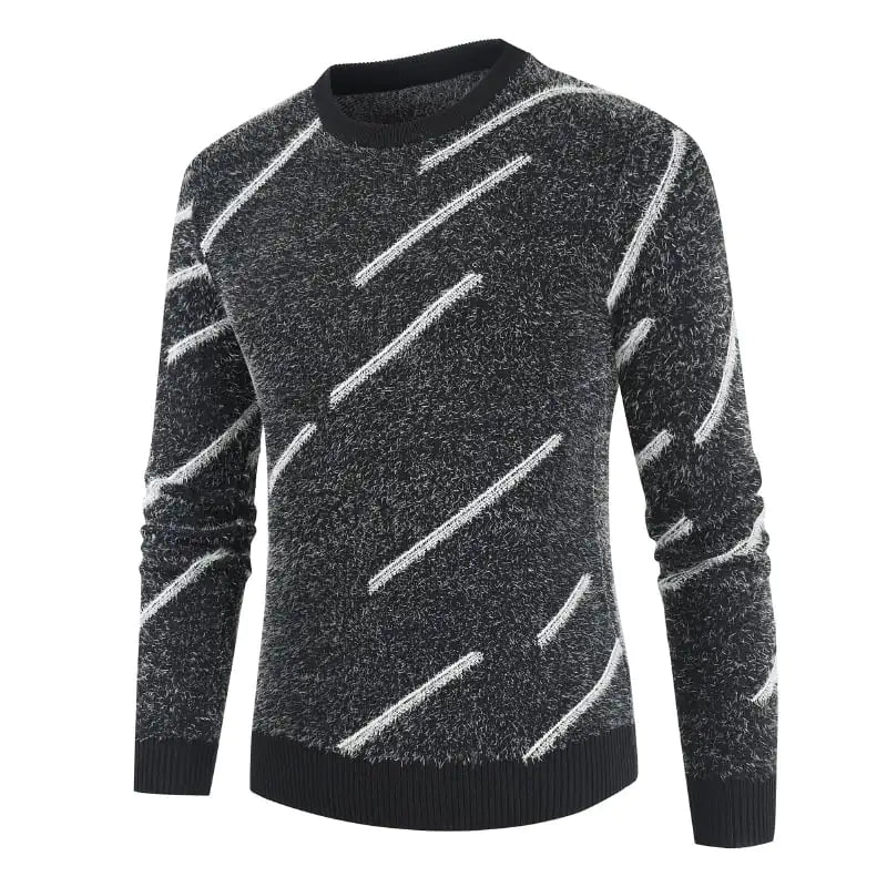 Men's Slim Fit Round Neck Mohair Sweater