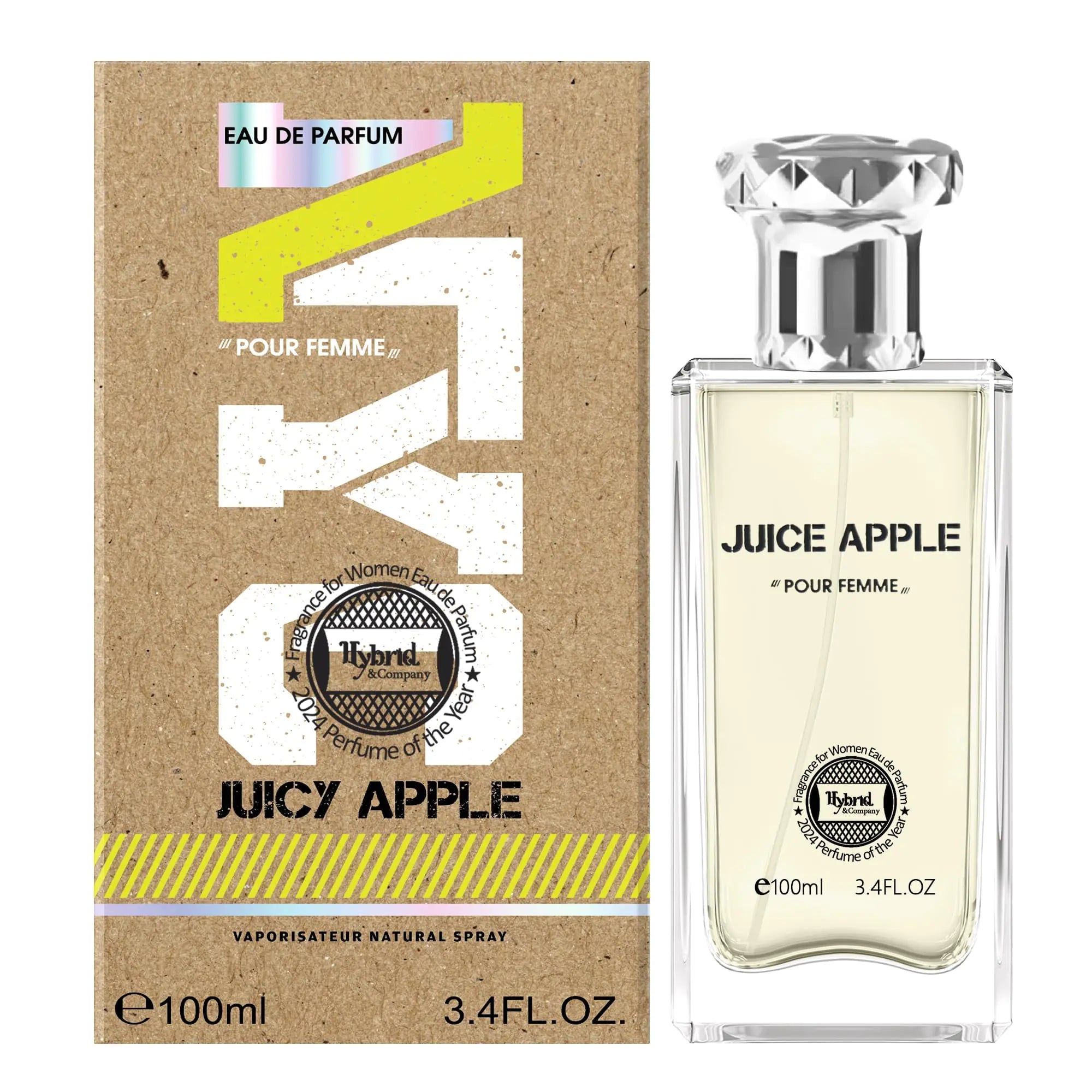 Hybrid & Company Women Juice Apple Pour Femme Eau De Parfum Vaporisateur Natural Spray 3.4 Fl Oz