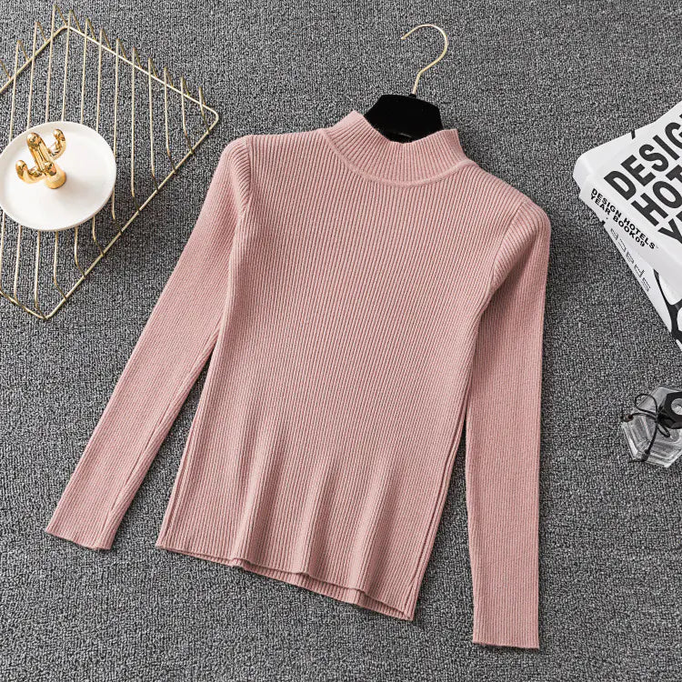 Women's Turtleneck Sweater - Long Sleeve Knit Top