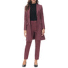 MODFUL Womens 2 Piece Long Blazer with Pants Set Small Plaid Elegant Suit Set for Casual Business Office(RedSmall)