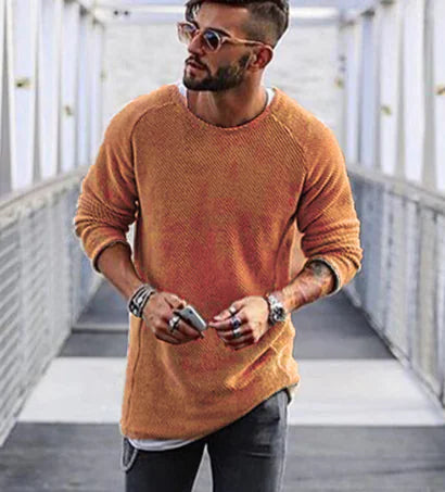 Men's Knit Pullover Sweater - Long Sleeve Basic Top