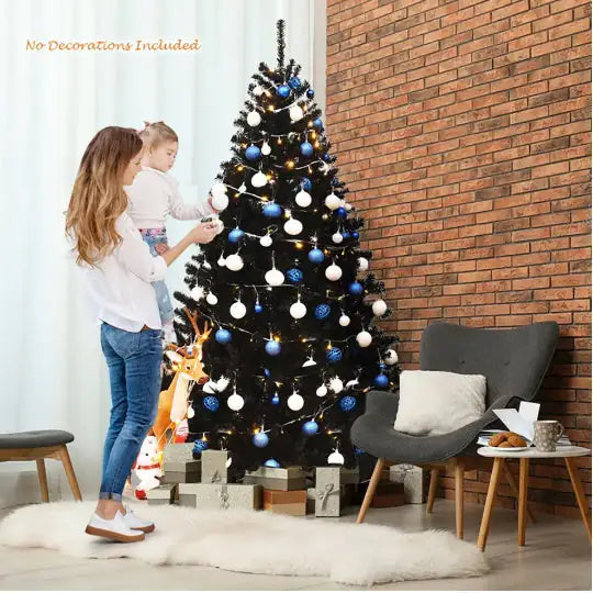 1 Pc 6 Feet-Hinged Artificial Halloween Christmas Tree Simple And Unlit Tree For Indoor And Outdoor Use