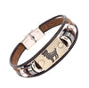 Zodiac Leather Bracelet with Stainless Steel Clasp