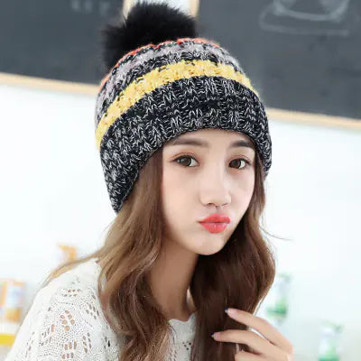 Colorful Knitted Women's Winter Beanie Hat