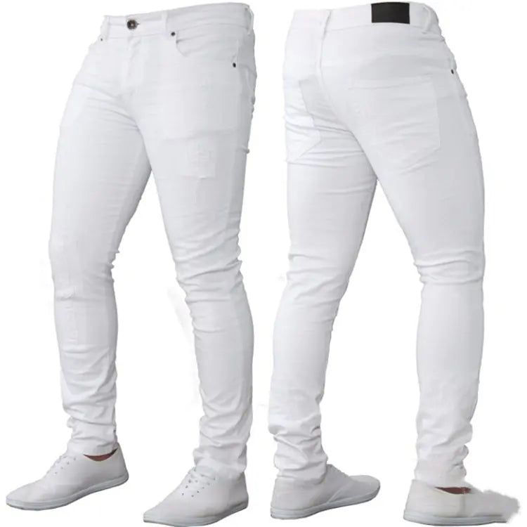 Men's Distressed Slim Fit Stretch Jeans (Casual)