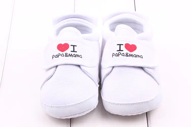 Baby Shoes with Heart Stickers - Toddler Walking Shoes