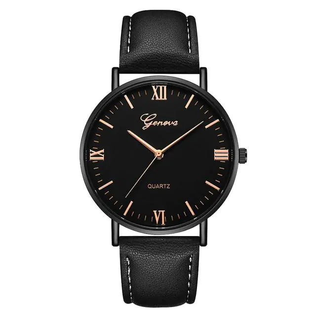 Simple Casual Quartz Watch with Roman Numerals
