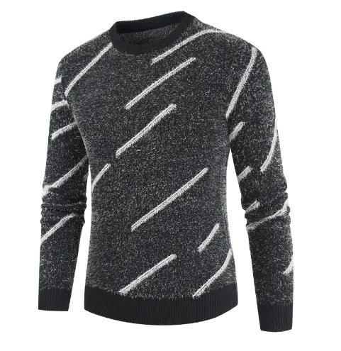 Men's Slim Fit Round Neck Mohair Sweater