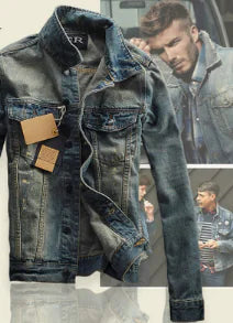 Men's Slim Fit Denim Jacket - Winter Korean Style