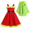 IDOPIP Toddler Kids Baby Girls Christmas Dresses Xmas Green Santa Dress with Hooded Cloak Velvet Cape 2PCS Princess Christmas Birthday Party Holiday Dress up Costume Outfit Green - Kids 2-3 Years