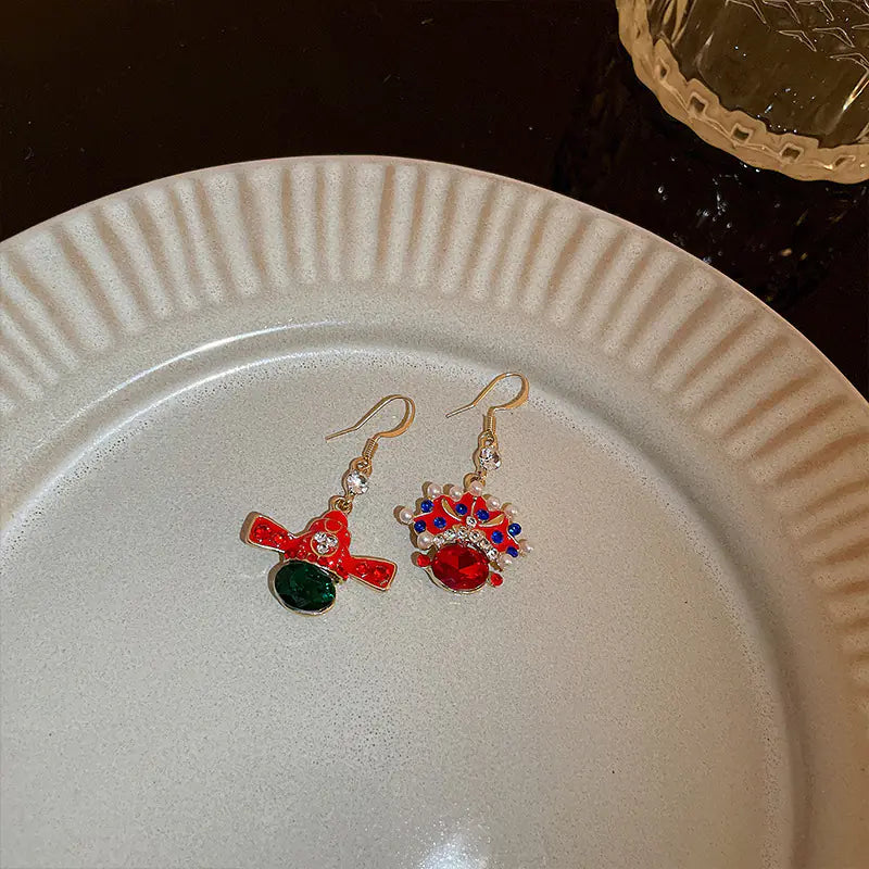 Silver Needle French Baroque Pearl Flower Tassel Earrings