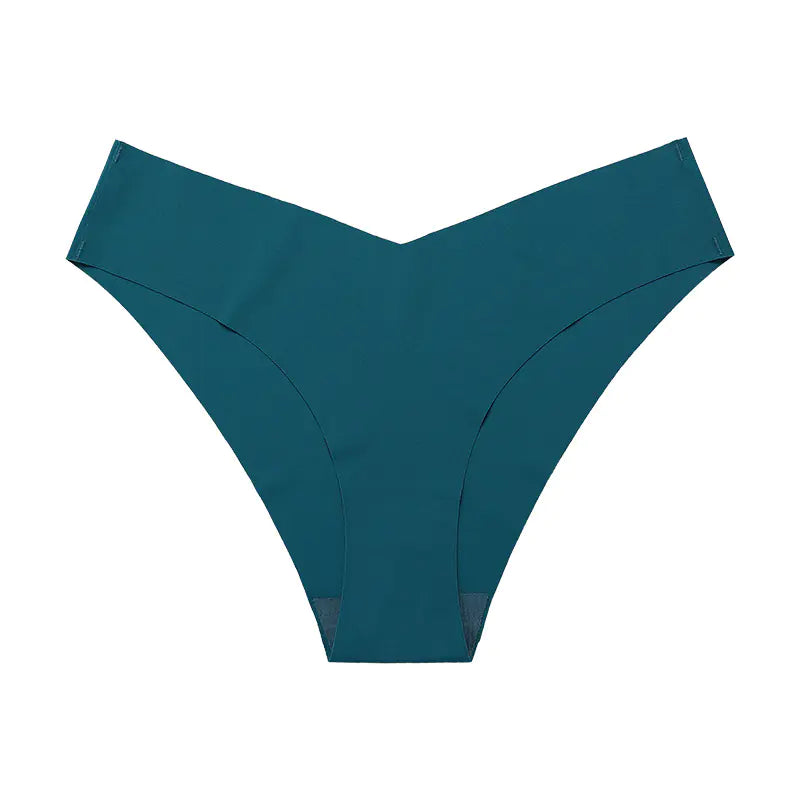 Plus Size Seamless Ice Silk Women's V-Waist Briefs