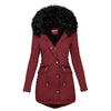 TIMIFIS Winter Coats for Women Plus Size Thick Jackets with Fur Hood Warm Cashmere Outerwear Big Collar Parka Tops