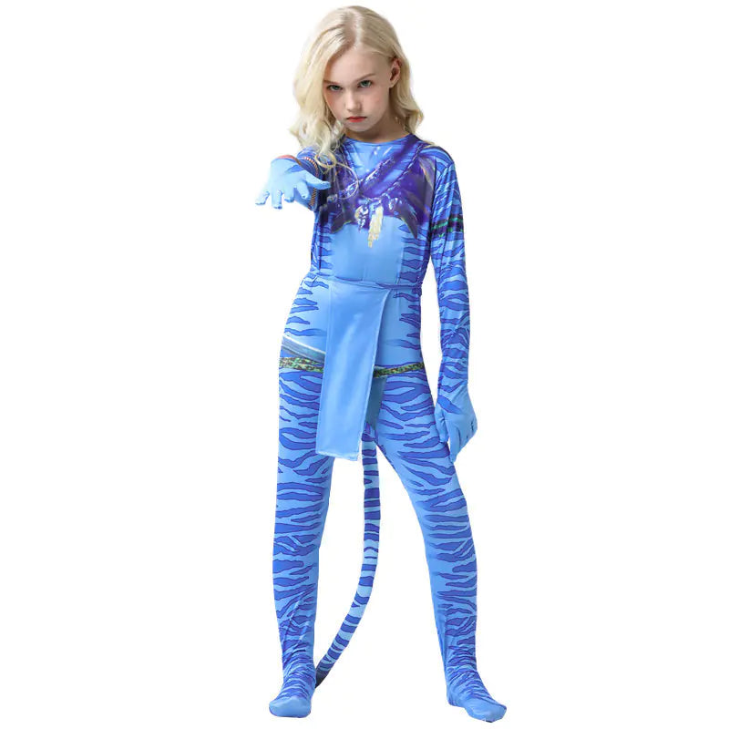 Halloween Cosplay Costume Avatar Adults Kids Bodysuit