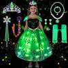 Princess Dress Up for GirlsLight up Princess CostumeAnna Dress Costume Girls for Halloween Birthday Carnival Cosplay