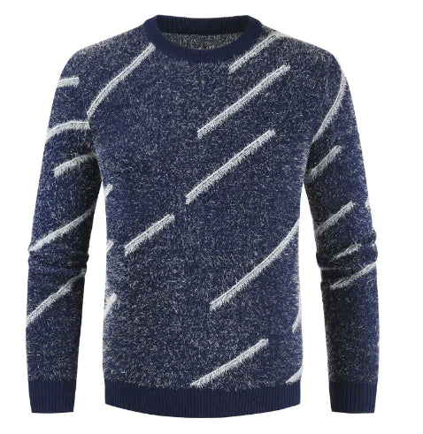 Men's Slim Fit Round Neck Mohair Sweater