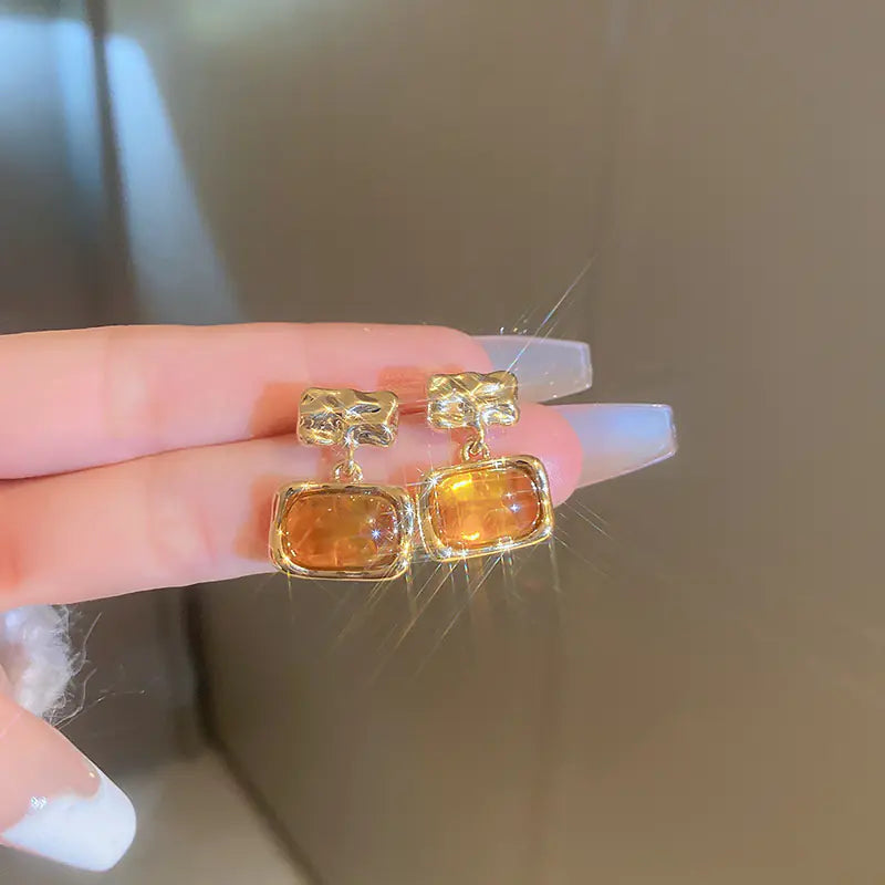 Silver Needle French Baroque Pearl Flower Tassel Earrings