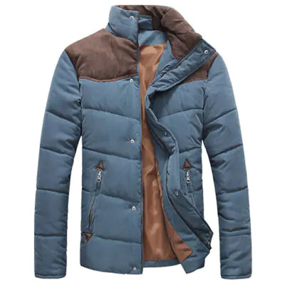 DIMUSI Men's Winter Jacket Padded Stand Collar Parka 4XL