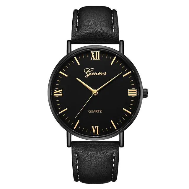 Simple Casual Quartz Watch with Roman Numerals